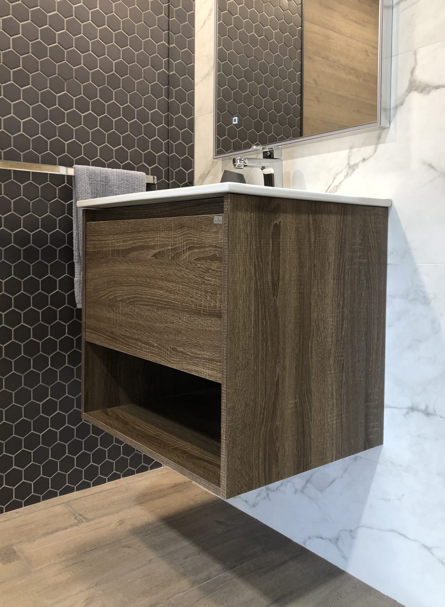KLIPEN EC-1958 DARK OAK MUEBLE 81X47 C/BACHA SIN VALV