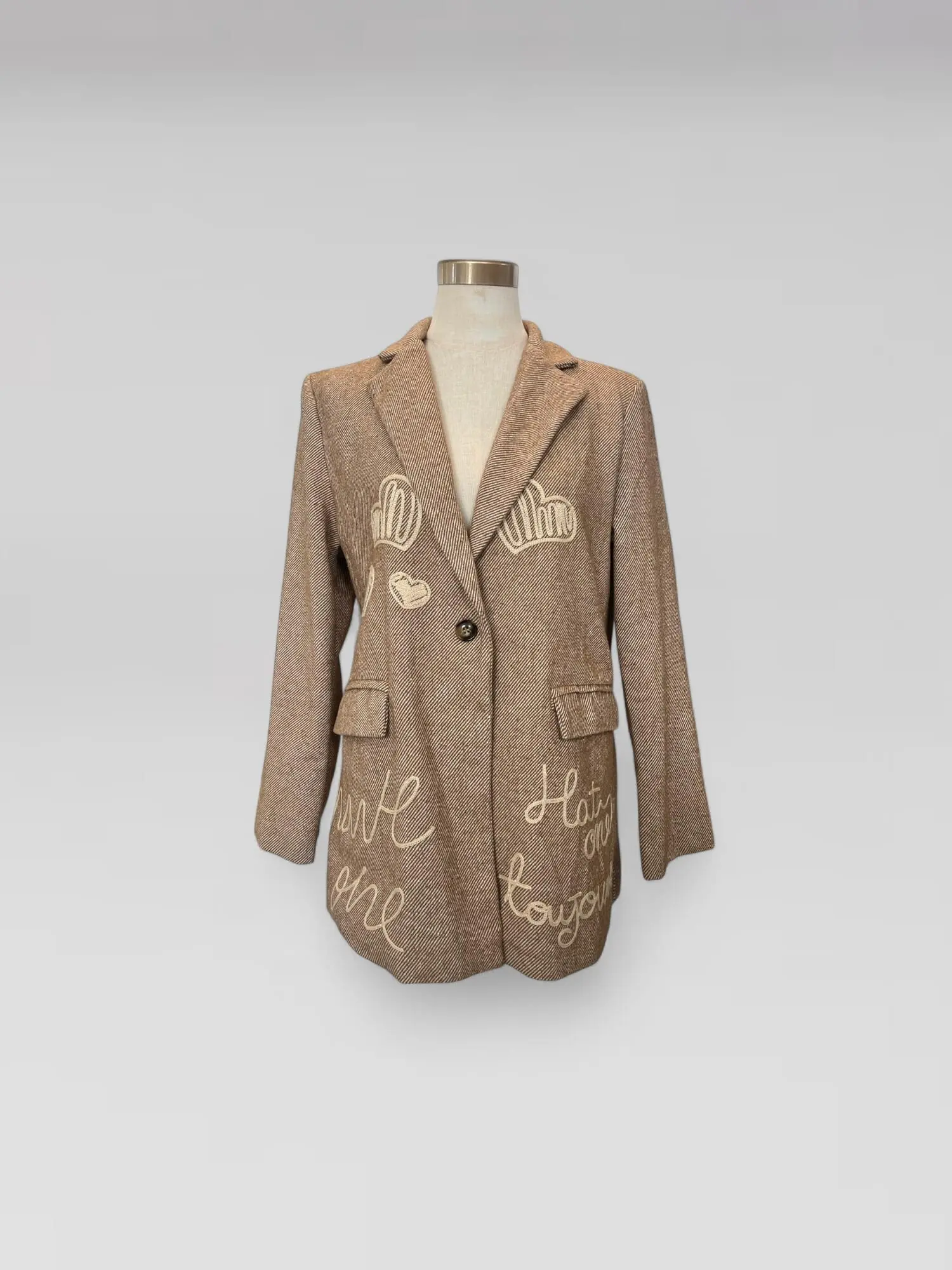 Blazer paño bordado
