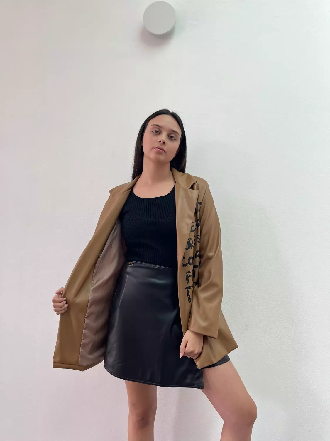 Chaqueta PU Letras