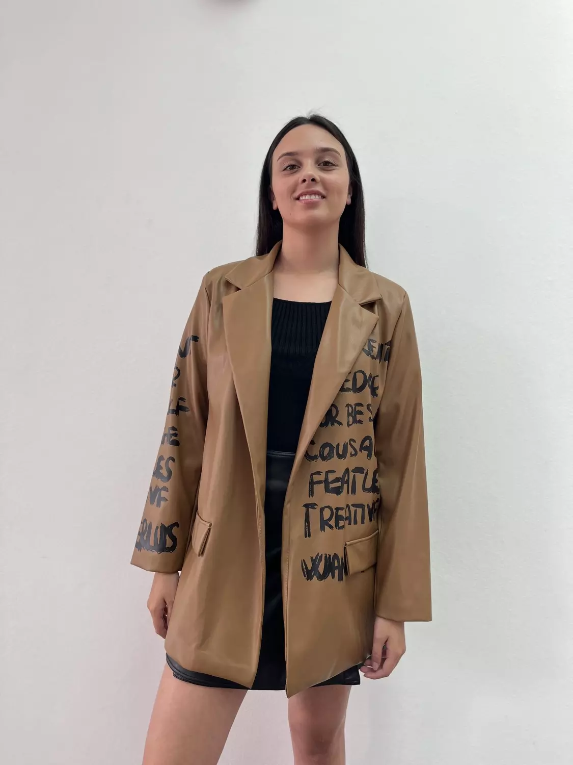 Chaqueta PU Letras