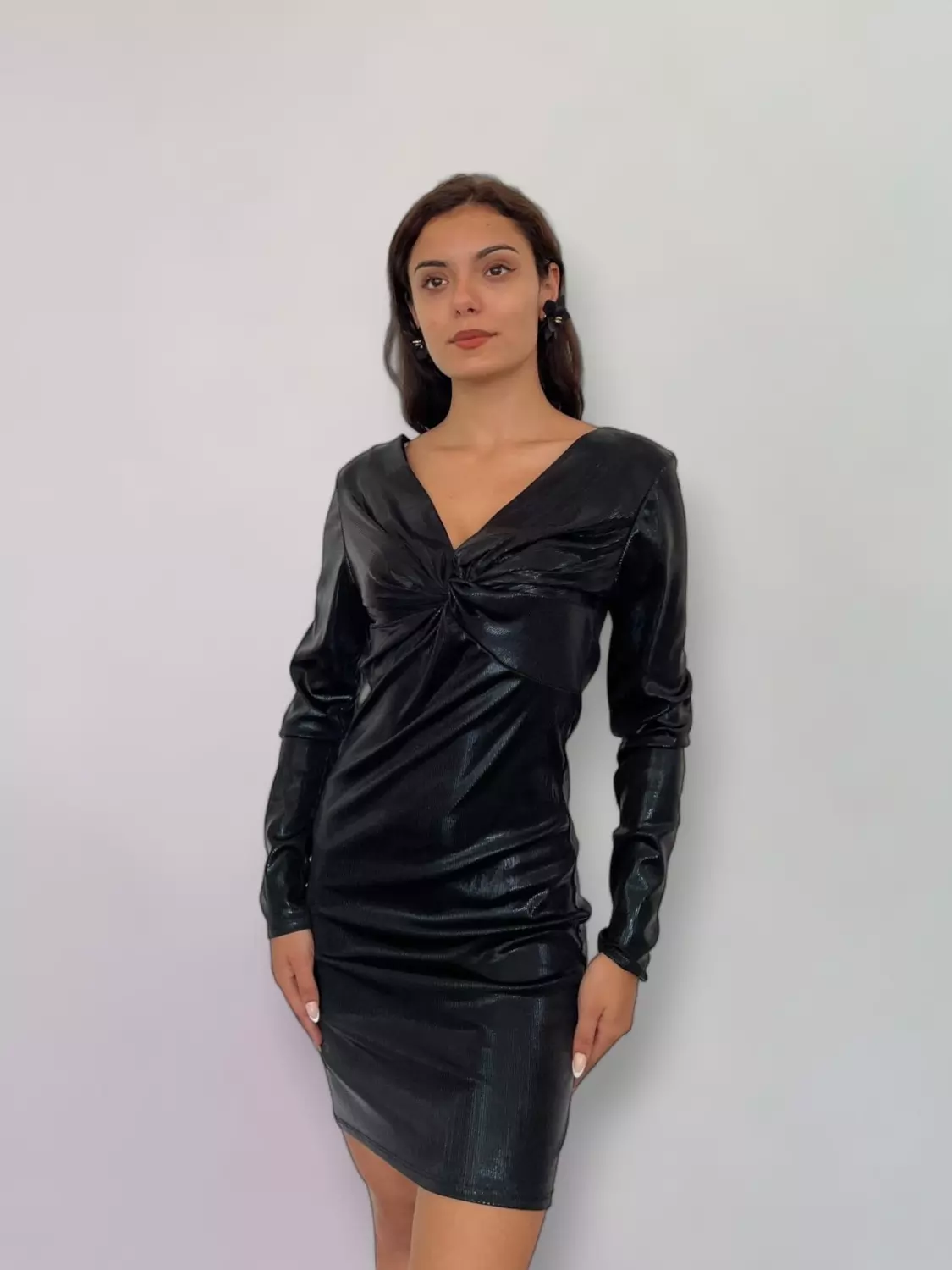 Vestido Nudo Con Manga