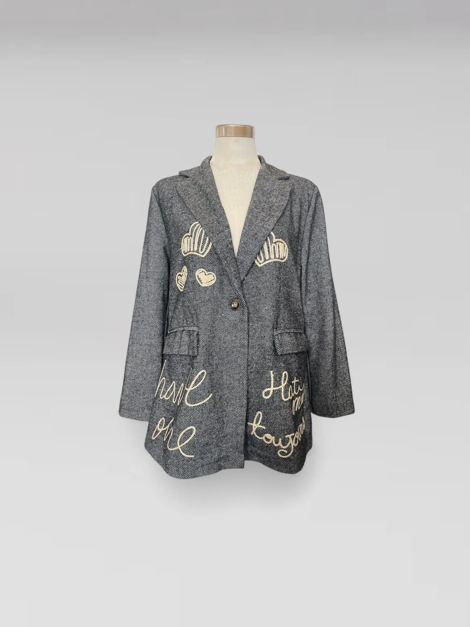 Blazer paño bordado