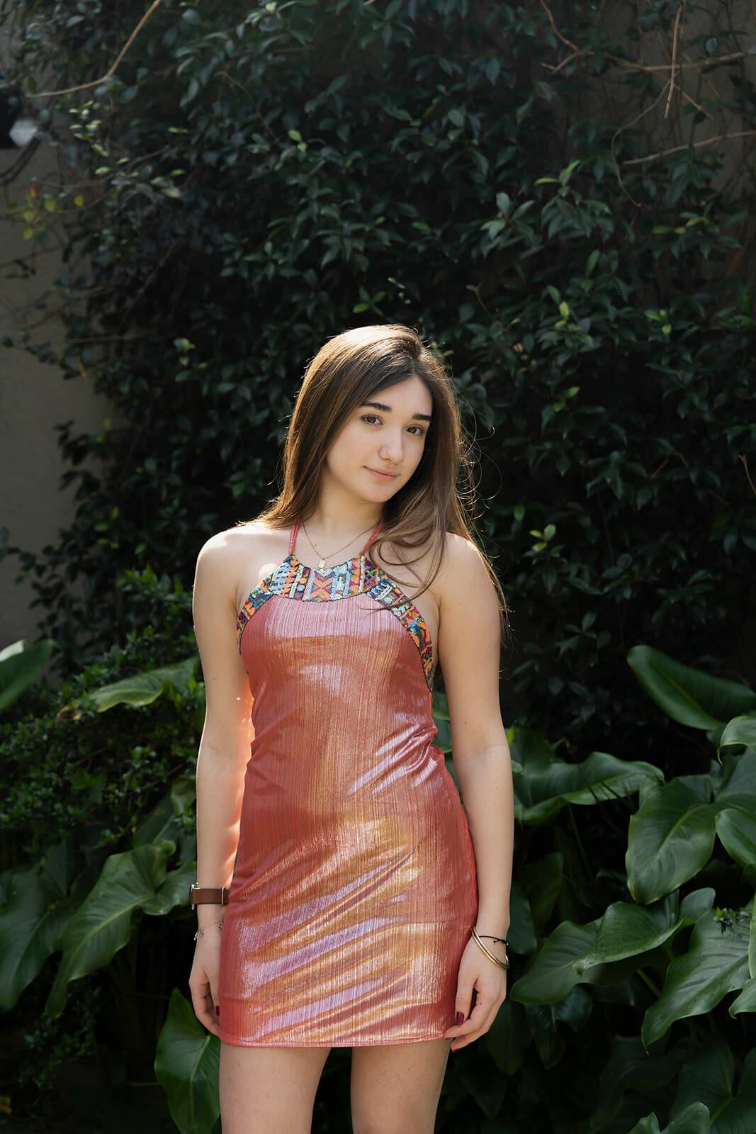 Vestido Halter Combinado