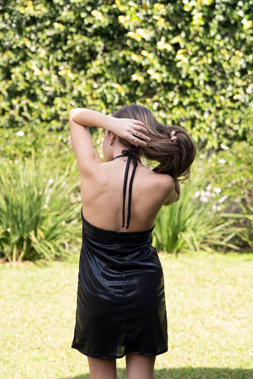 Vestido Halter Combinado