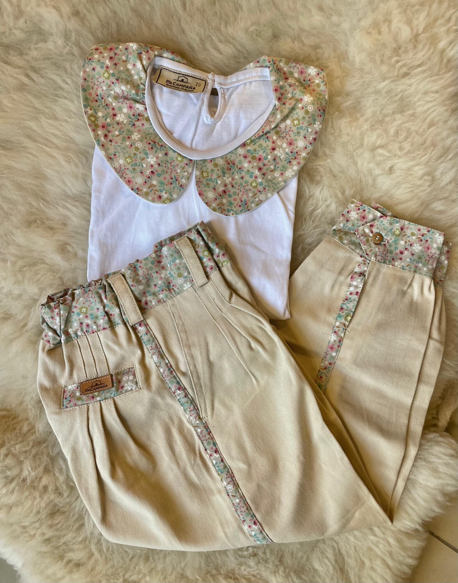 Conjunto remera y bombacha Flor pastel