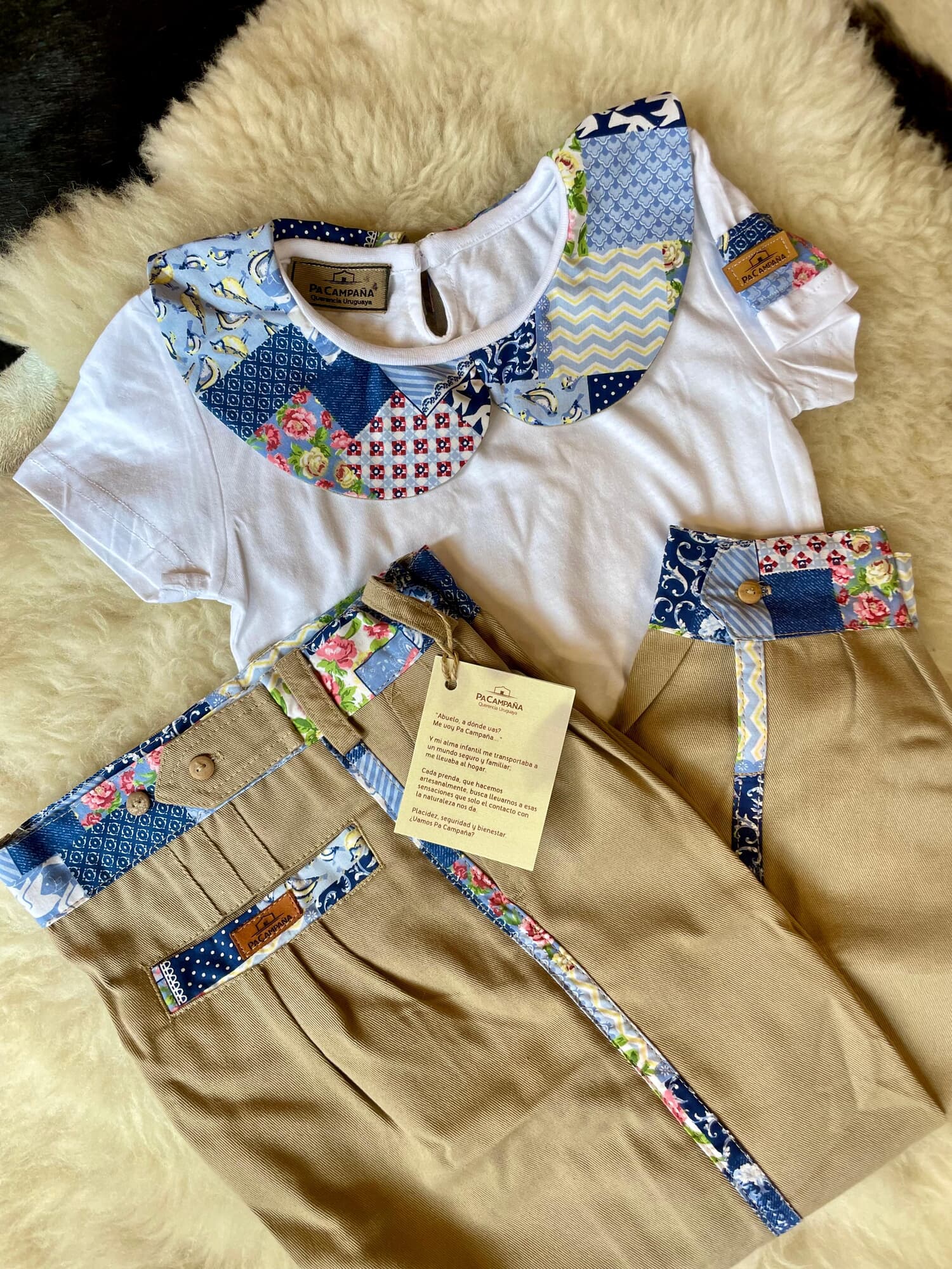 Conjunto remera y bombacha con Patchwork