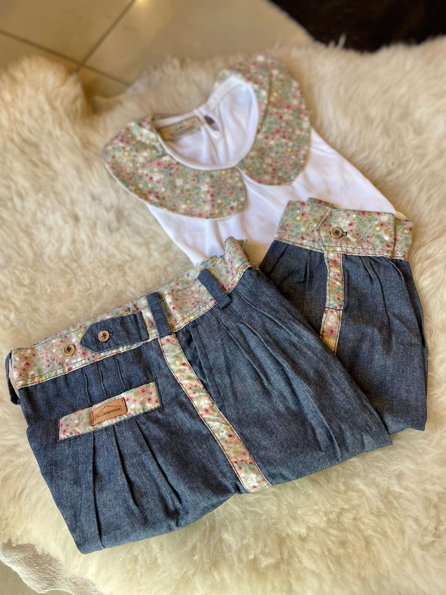 Conjunto remera y bombacha Flor pastel