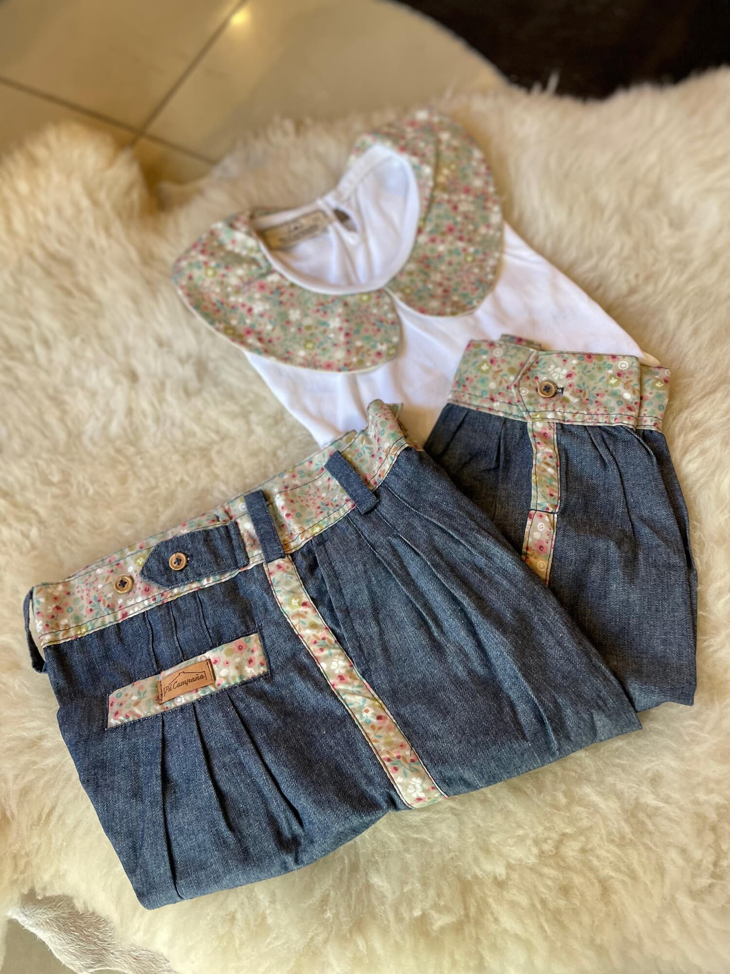 Conjunto remera y bombacha Flor pastel