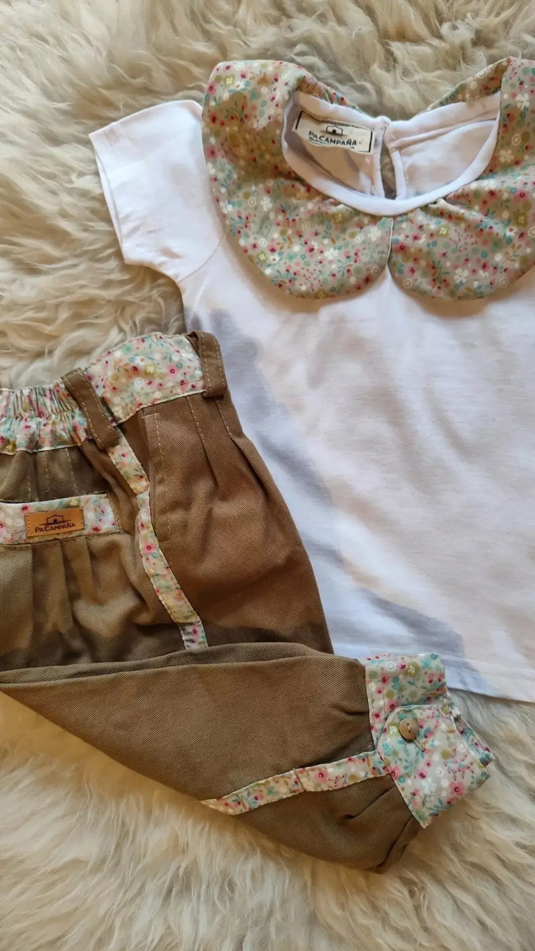 Conjunto remera y bombacha Flor pastel