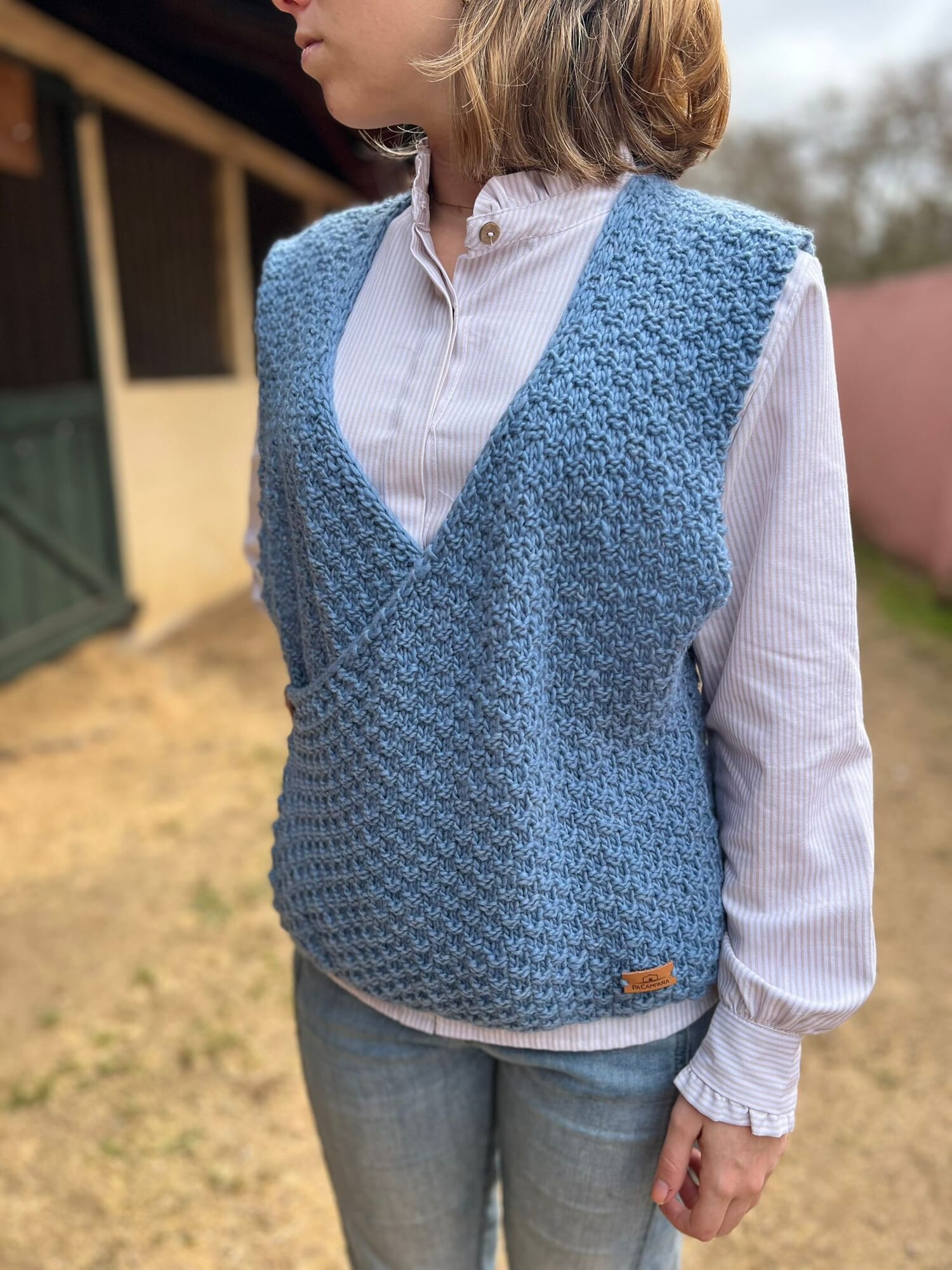 CHALECO  Cruz Tejido merino