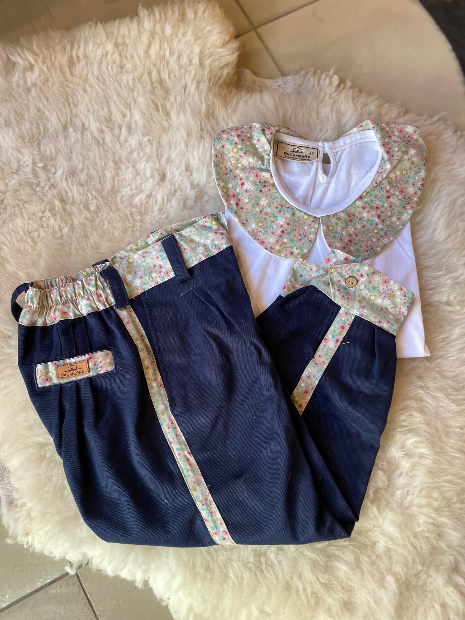 Conjunto remera y bombacha Flor pastel
