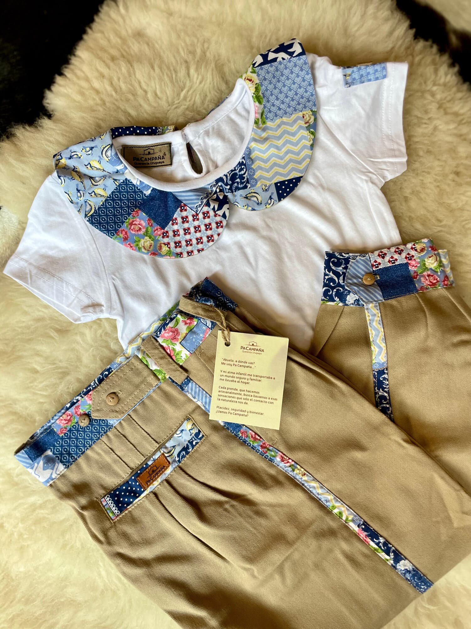 Conjunto remera y bombacha con Patchwork