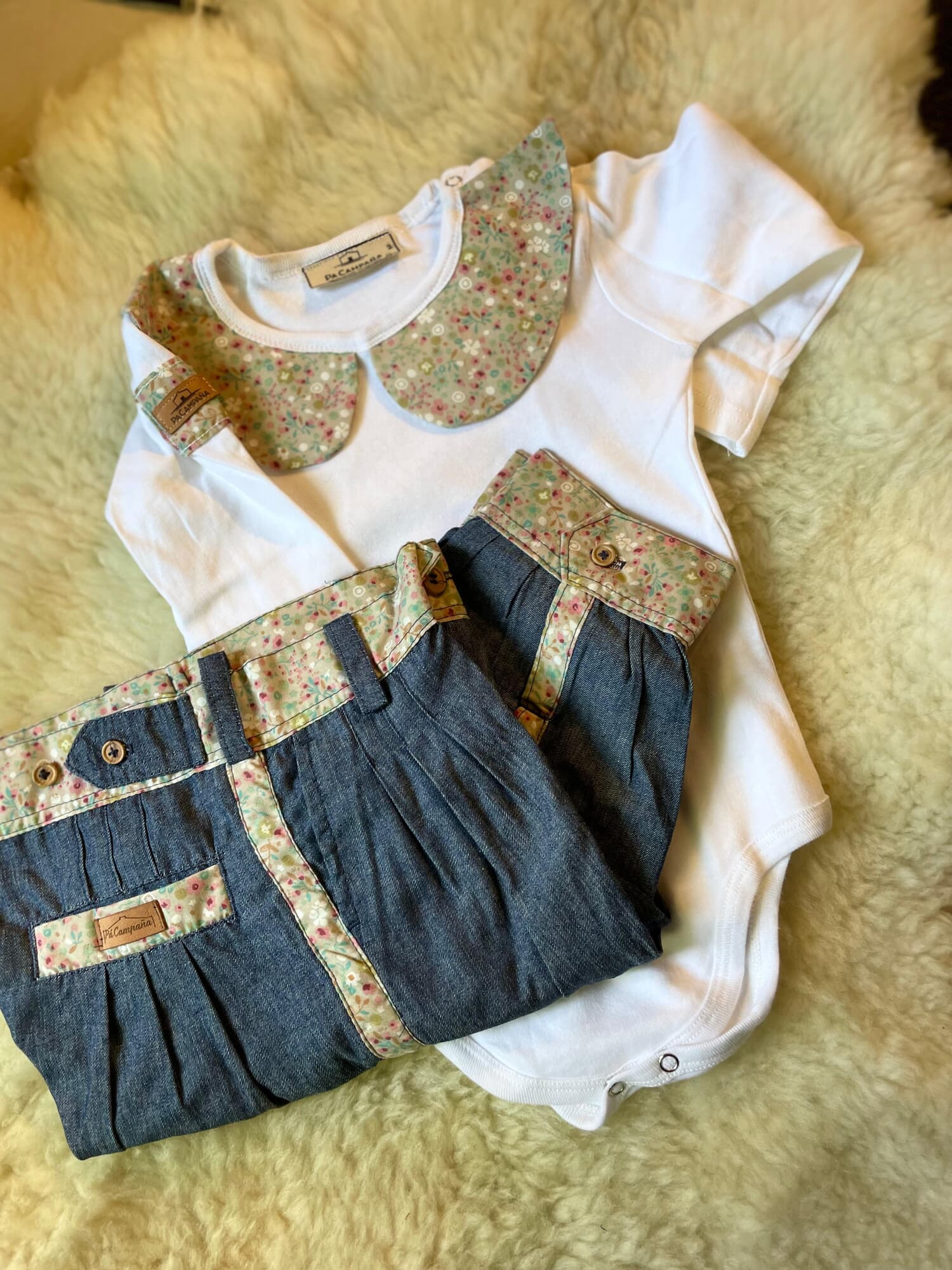 Conjunto bombacha y body Flor Pastel