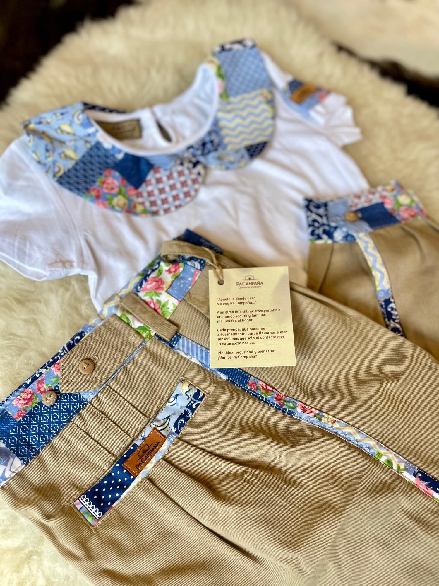 Conjunto remera y bombacha con Patchwork