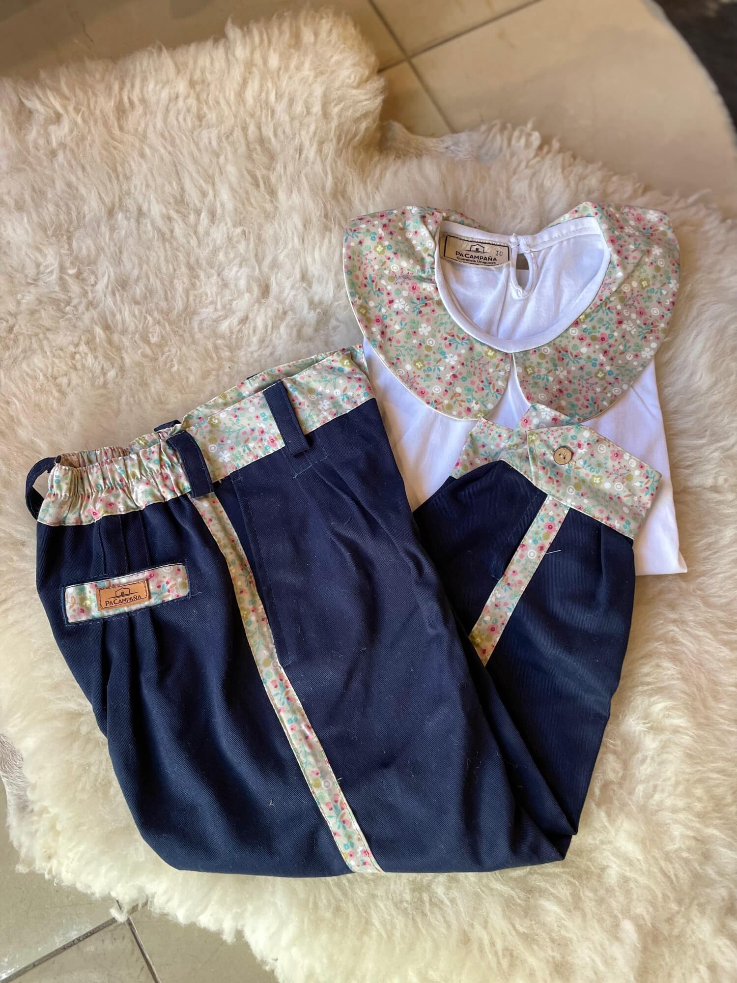 Conjunto remera y bombacha Flor pastel
