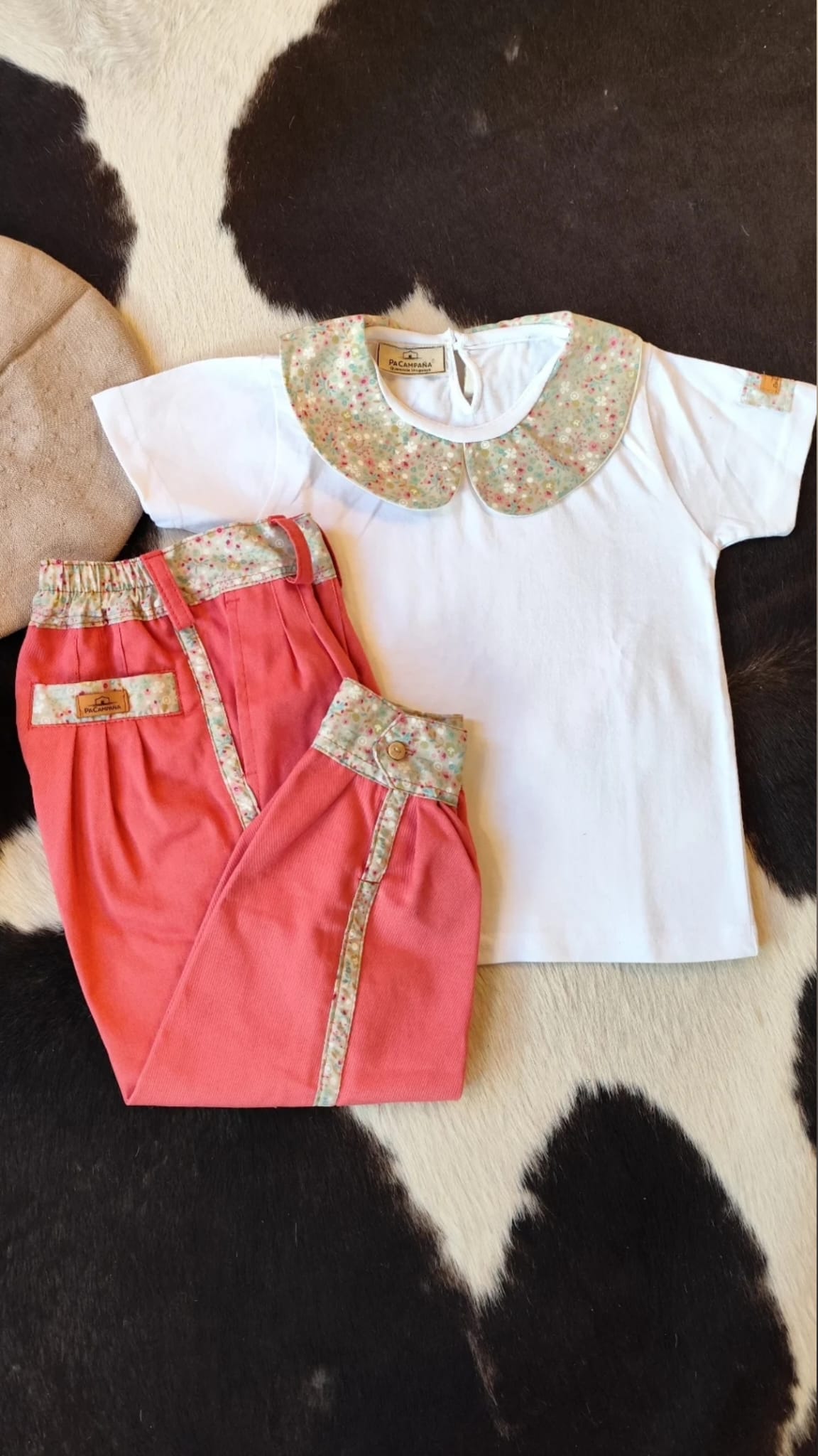 Conjunto remera y bombacha Flor pastel