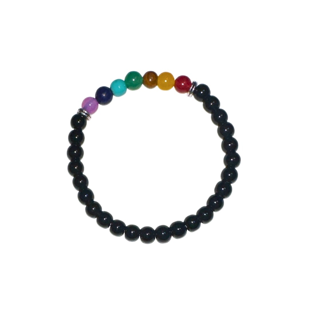 Pulsera 7 Chakras esfera perforada 6mm