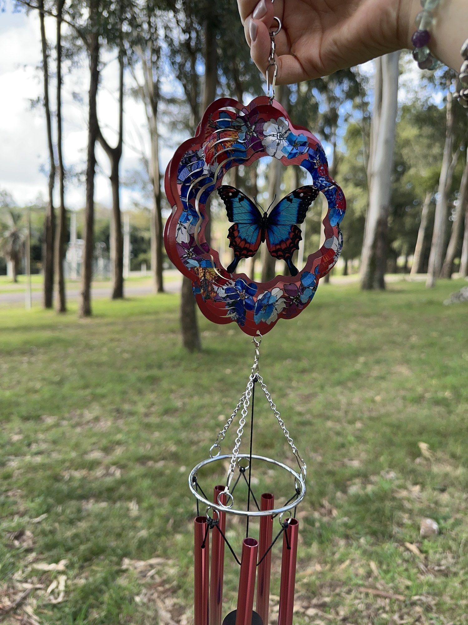 Mandala con llamador de ángel Mariposa