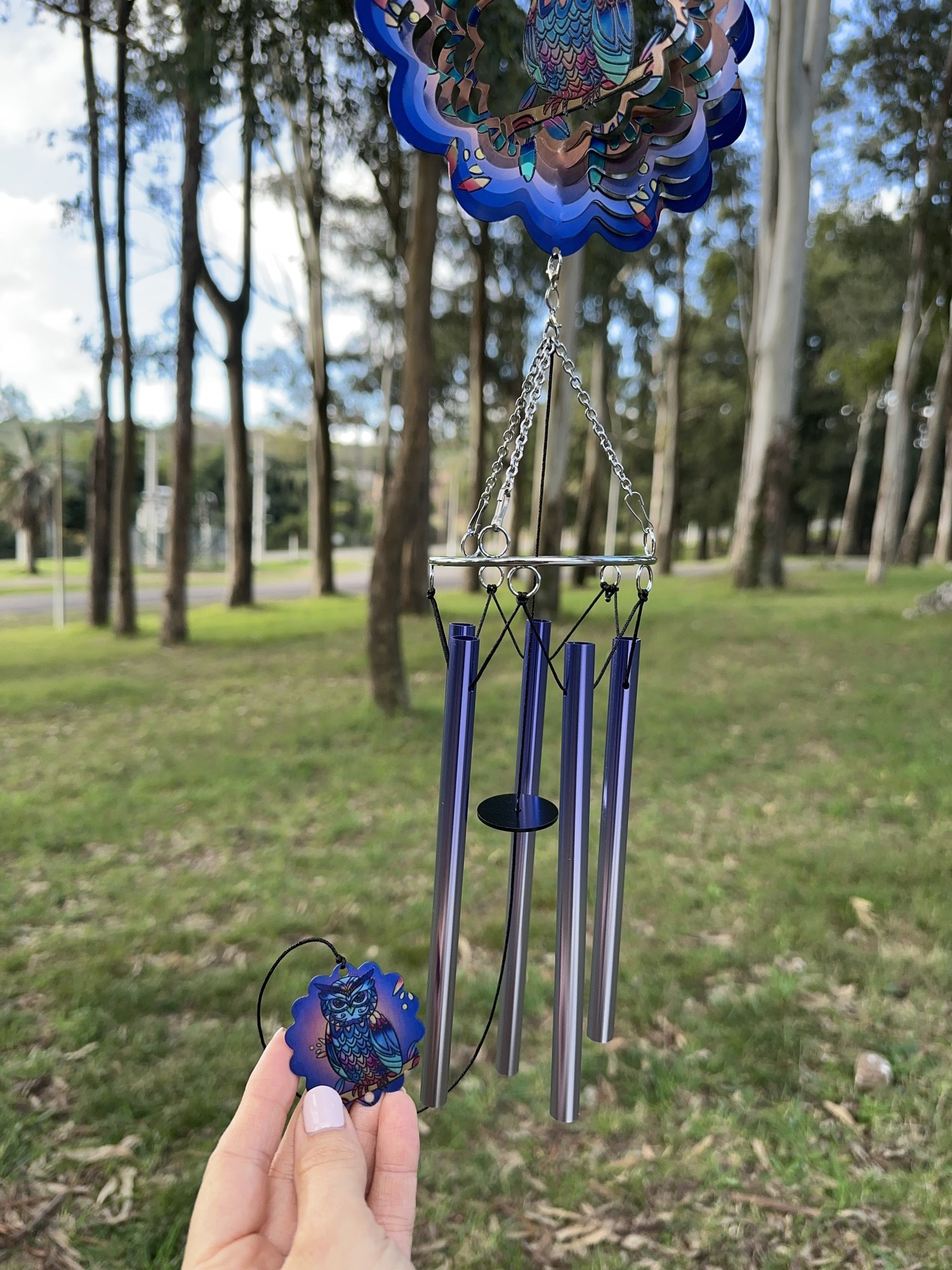 Mandala con llamador de ángel Búho