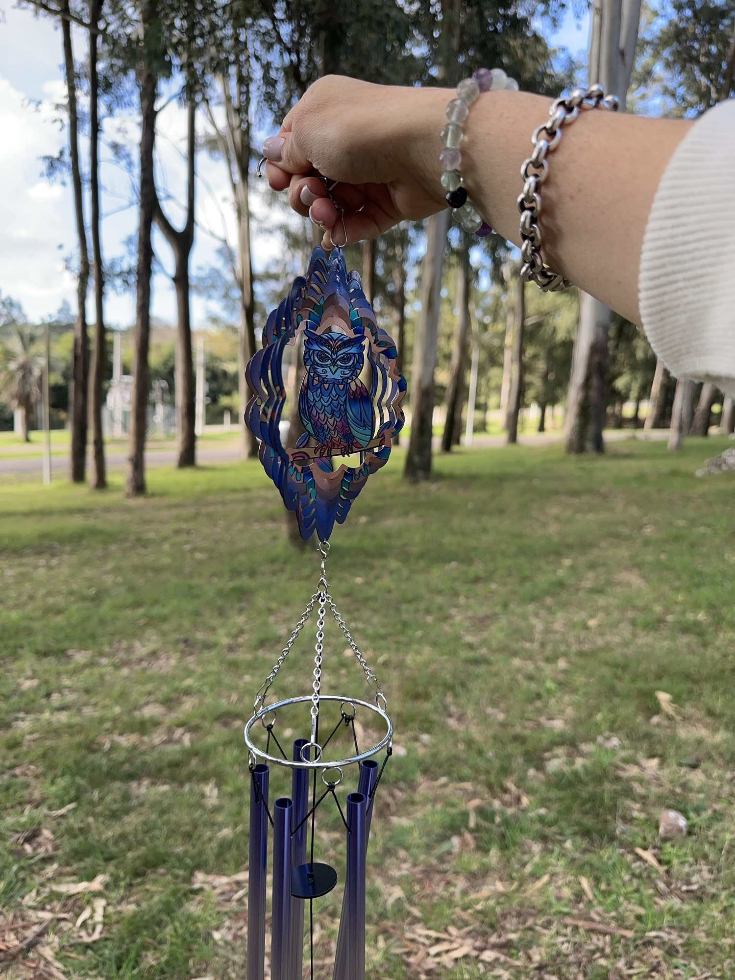 Mandala con llamador de ángel Búho