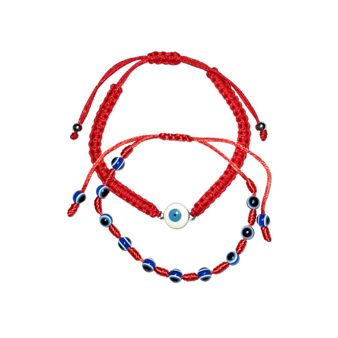 Pulsera Ojo Turco doble hilo encerado