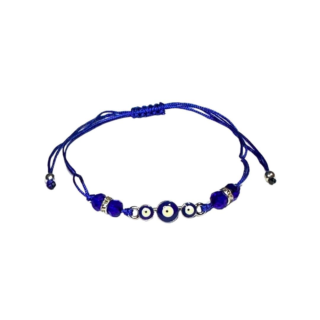 Pulsera Ojo Turco hilo acerado y dijes