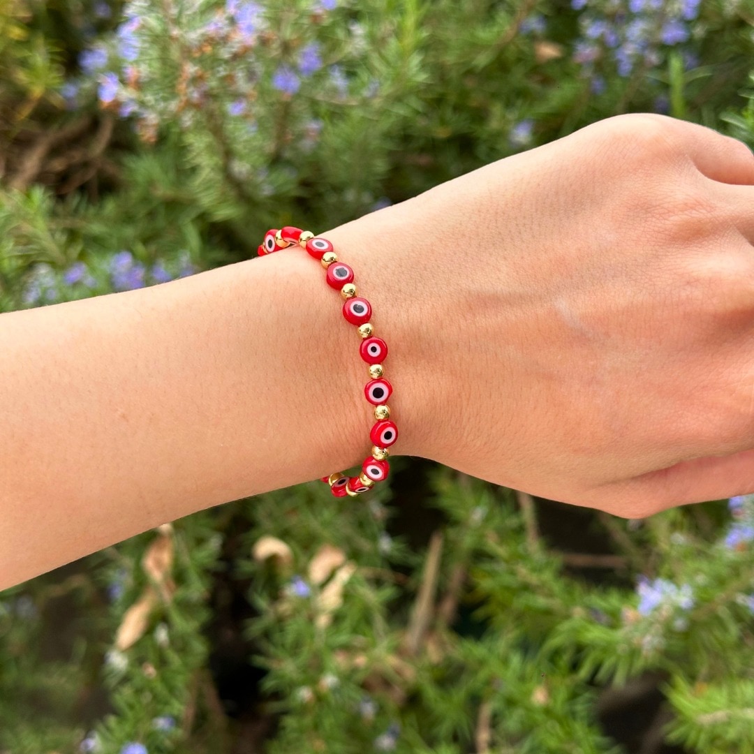 Pulsera Ojo Turco roja esfera
