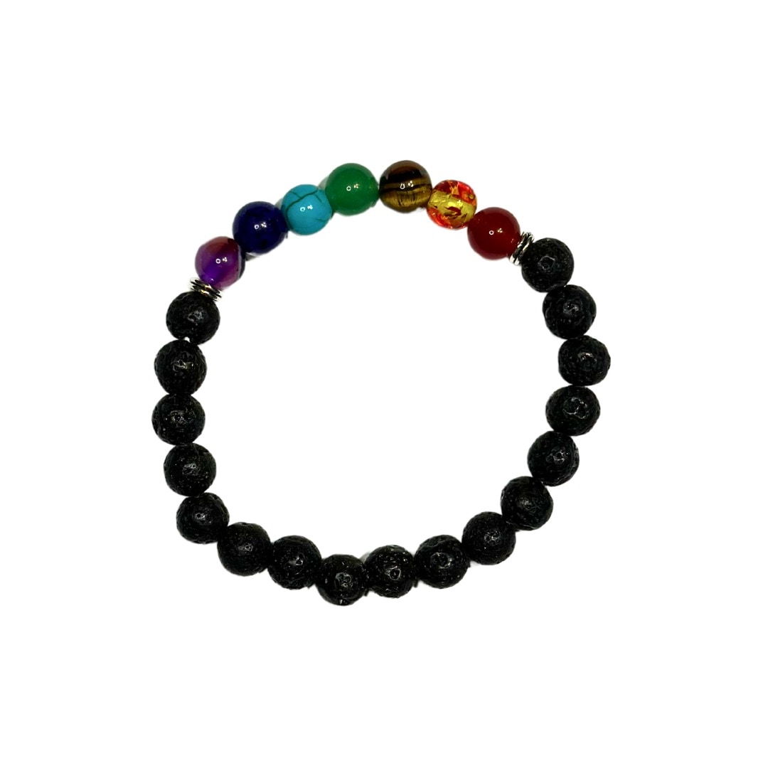 Pulsera 7 Chakras esferas perforadas 8mm