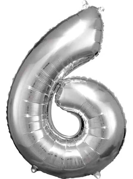 Globo Grande Numero Plateado 86cm 0 Al 9 Fiesta Riethmueller