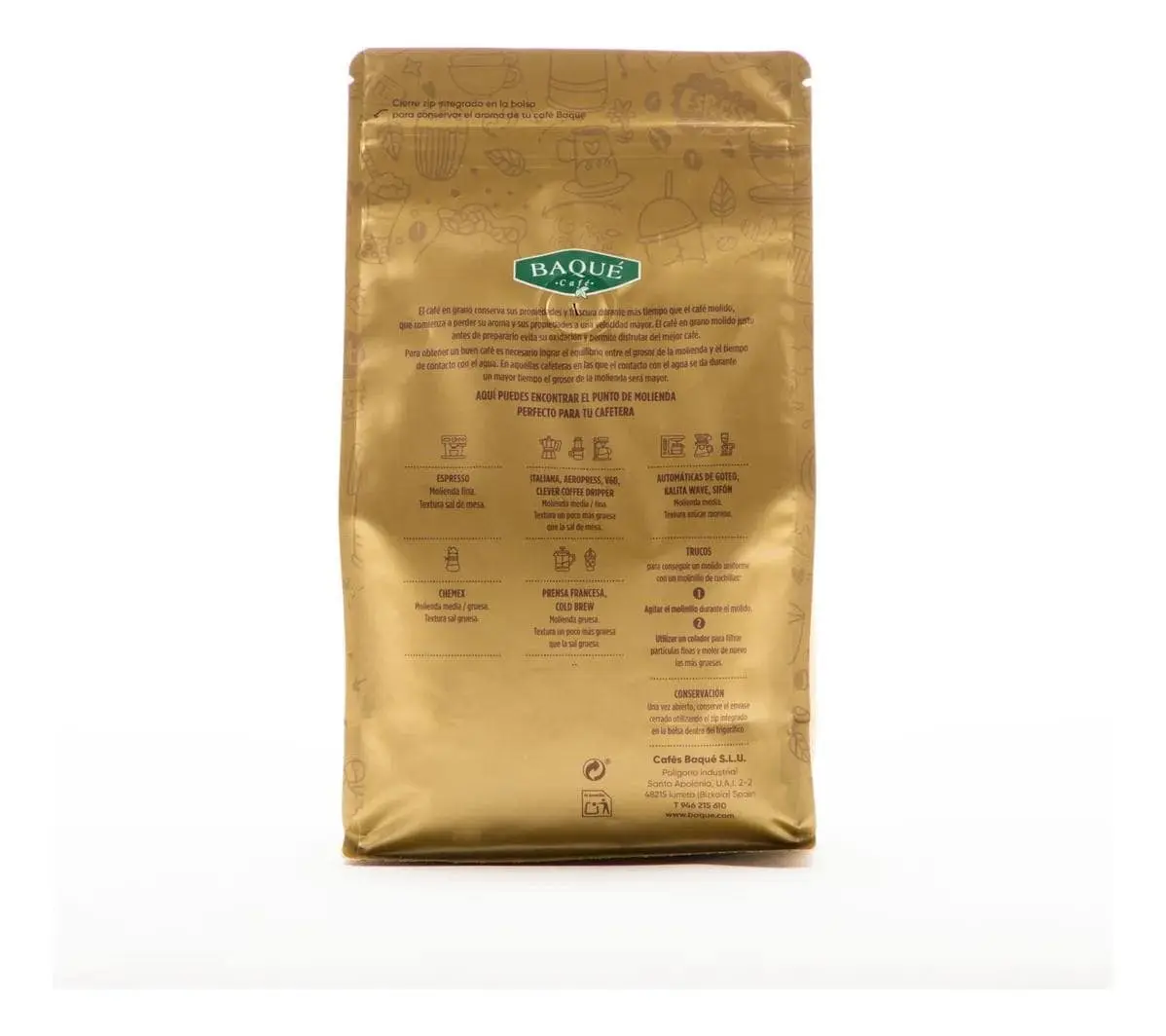 Cafe Baqué Organico En Grano 400 Gramos Calidad Premium Trex