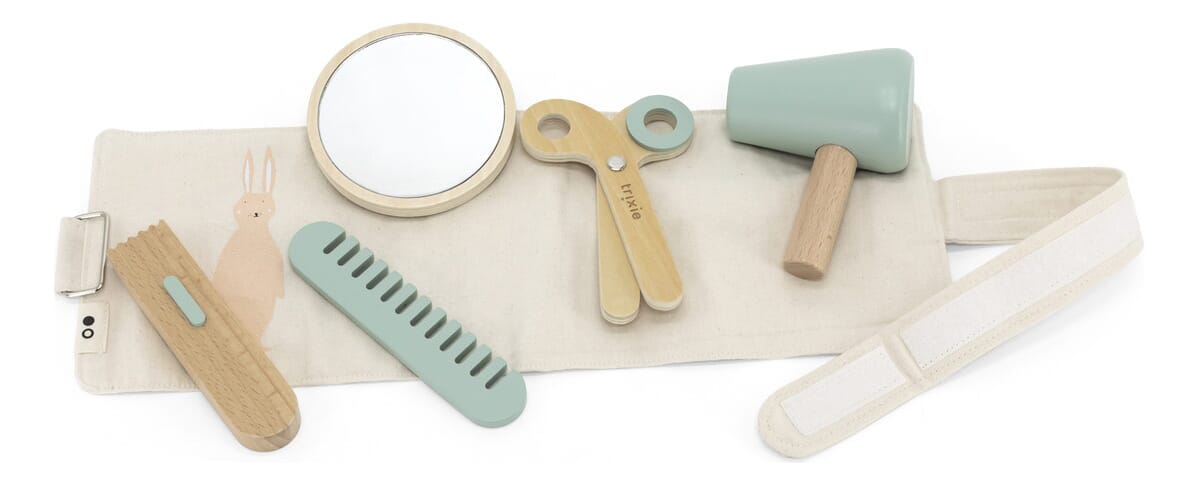 Juego Set Peluqueria Salon Belleza Madera Trixie Infantil Tx