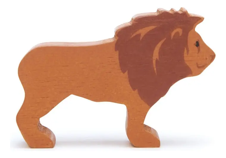 Figura Leon Selva Tender Leaf Toys Animal Madera Niños Tx ®