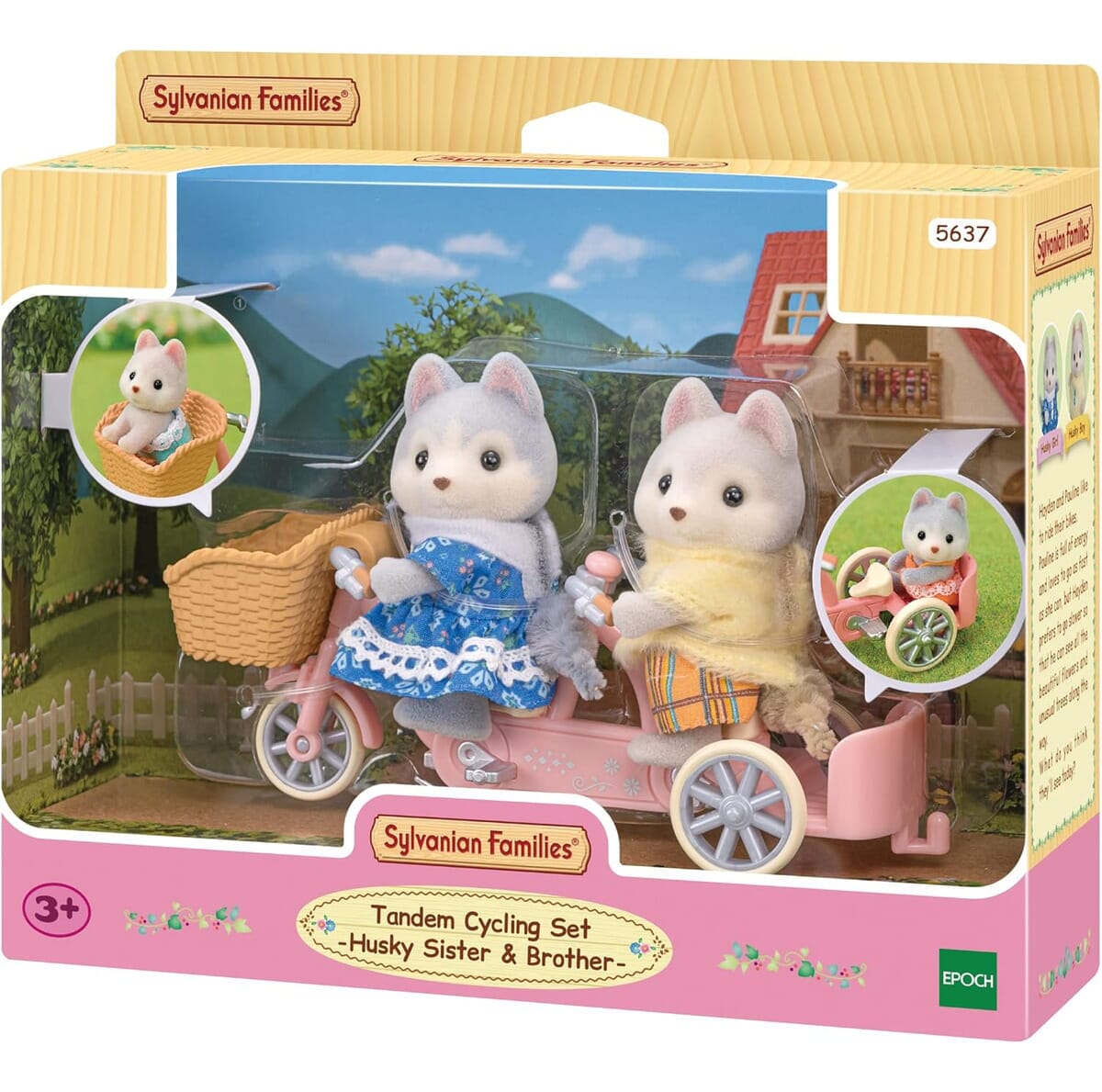 Sylvanian Families Hermanos Husky Bicicleta Doble Juguete Tx