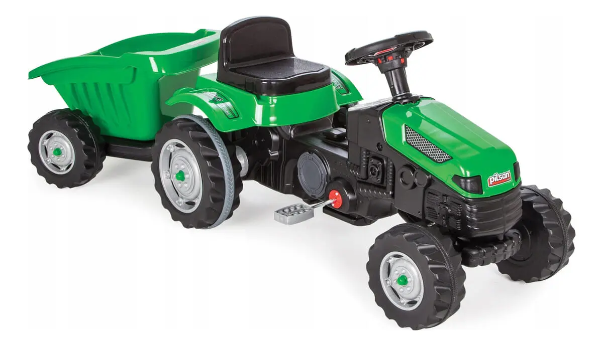 Auto Tractor Con Zorra Remolque Pedal Infantil Niños Pilsan