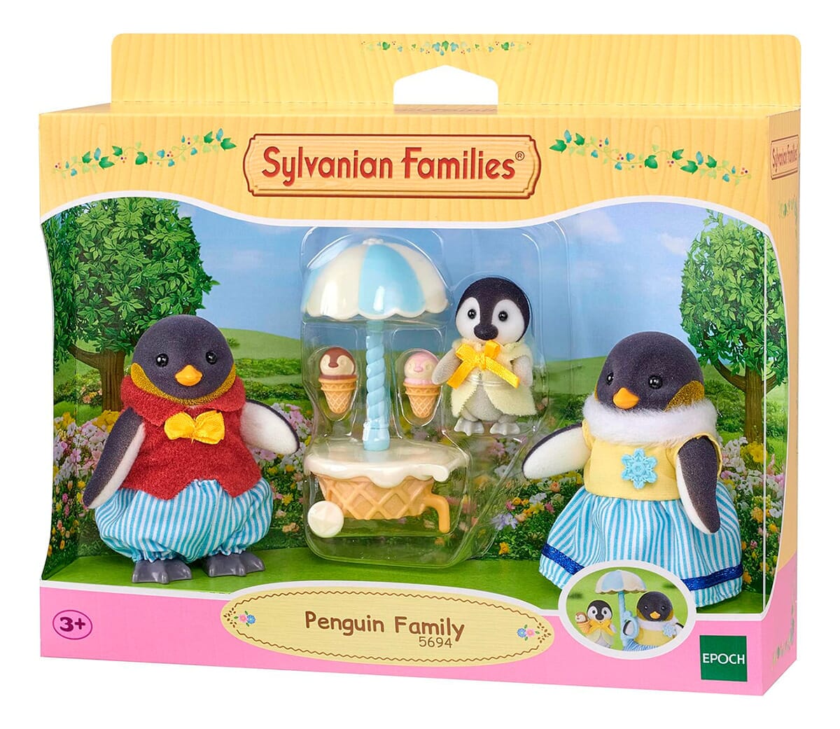 Sylvanian Families Familia Pinguino + Accesorios Helado Trex