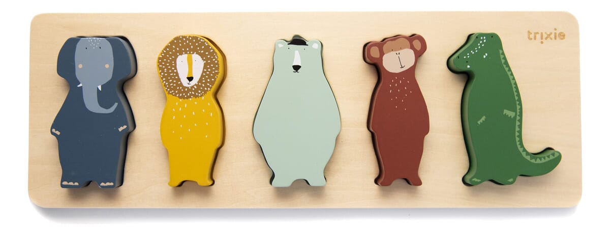 Puzzle Encastre Infantil Animales Madera Didactico Trex