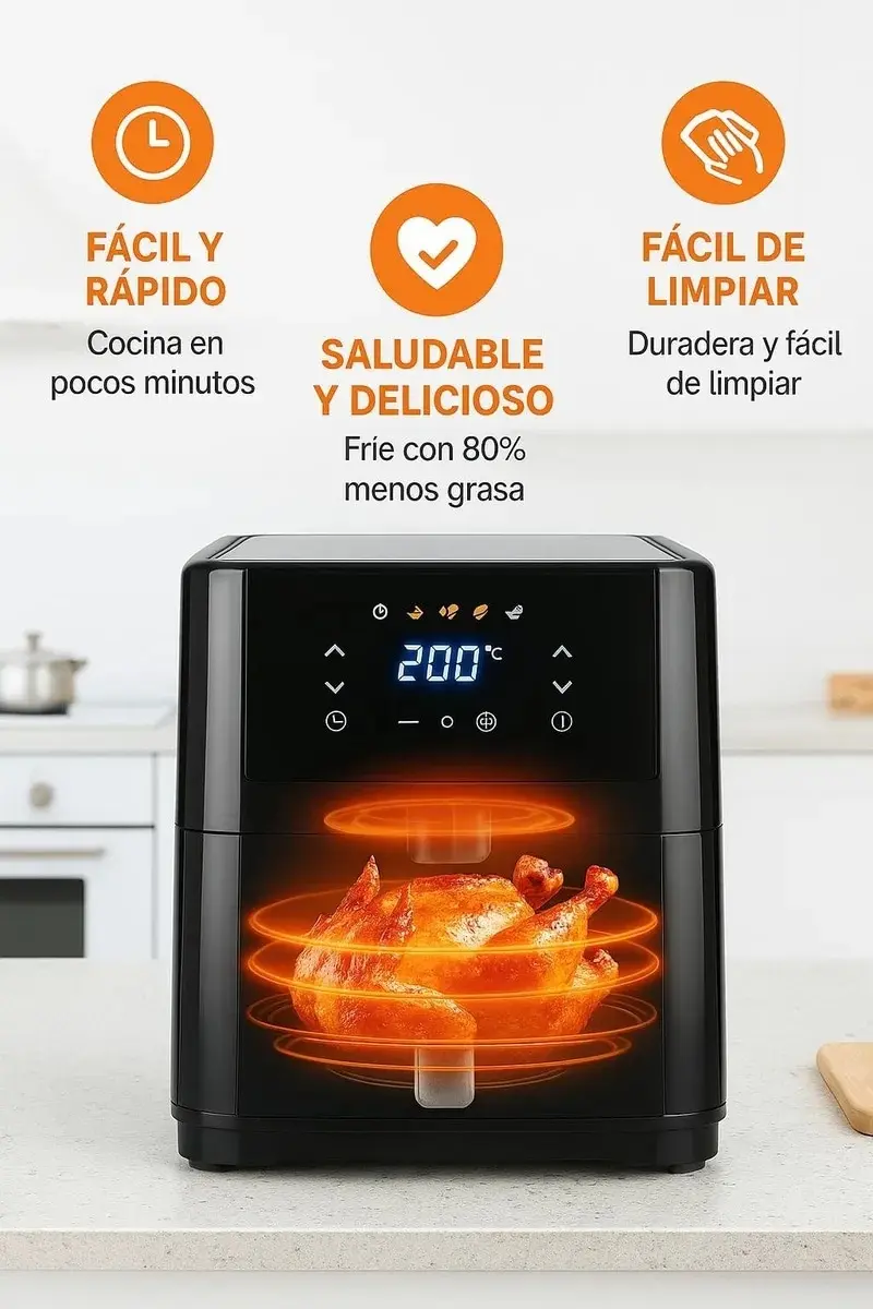 Freidora Sin Aceite Marvo Panel Tactil 8l Air Fryer 1800w Tx