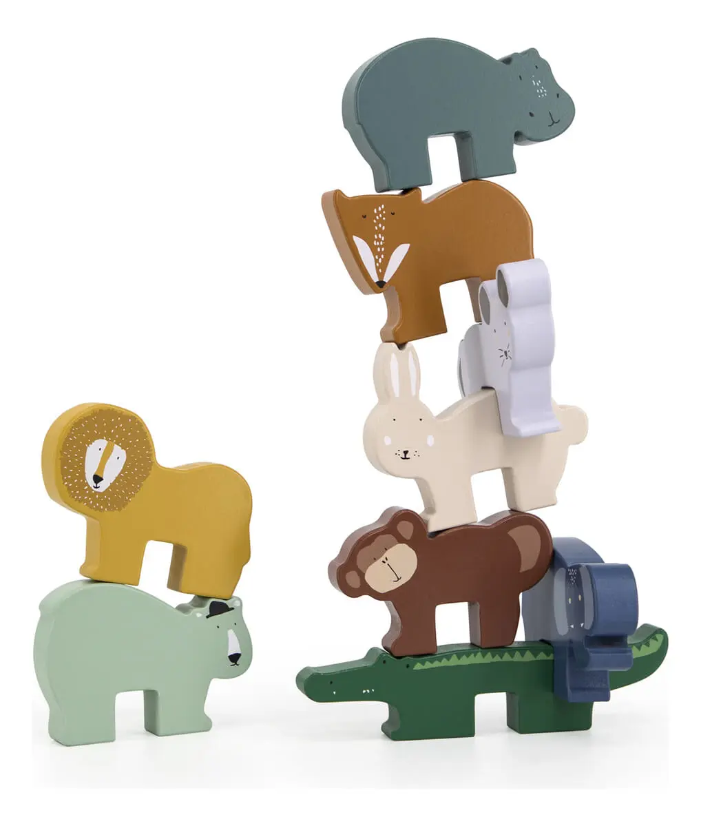 Juego Animales Apilables Balanceo Madera Infantil Trixie Tx