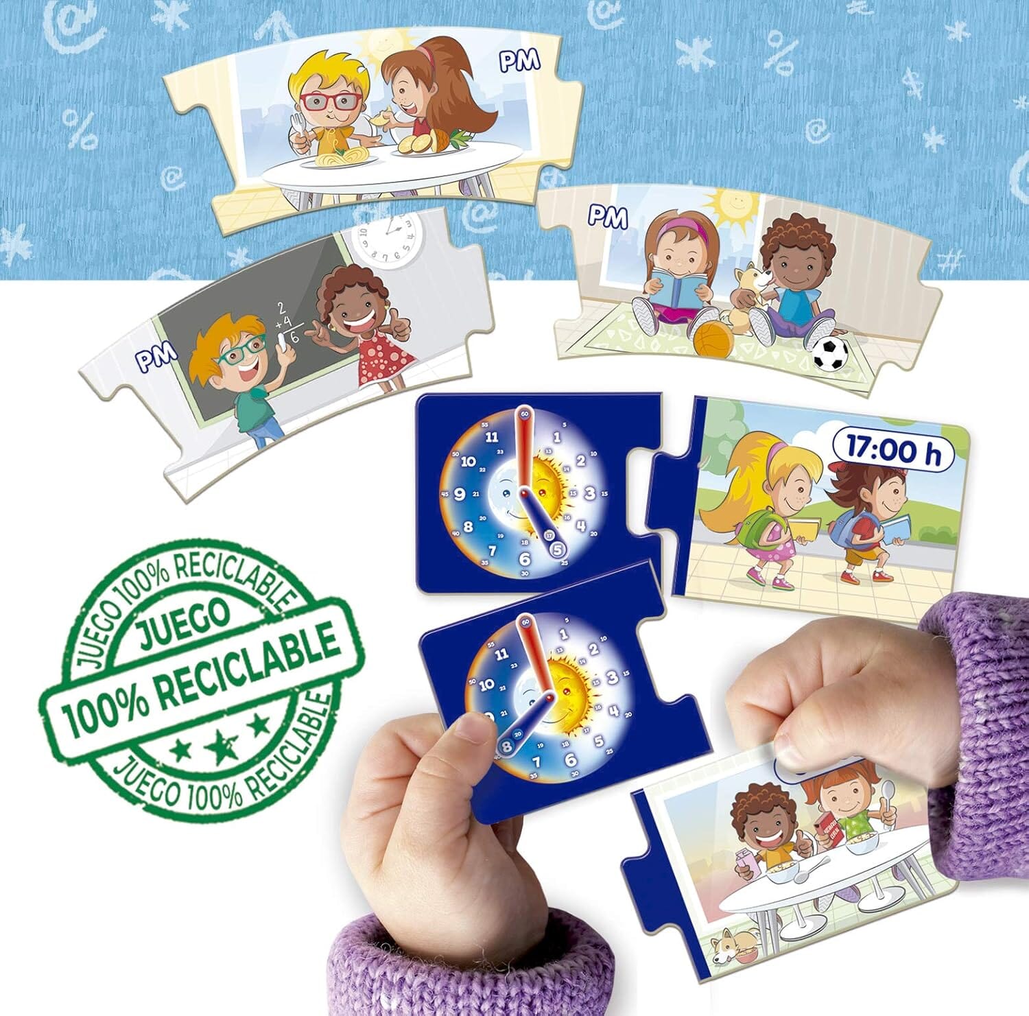 Juego Aprende Las Horas Puzzle Circular Y Actividades Educa Niños 5-7 Años