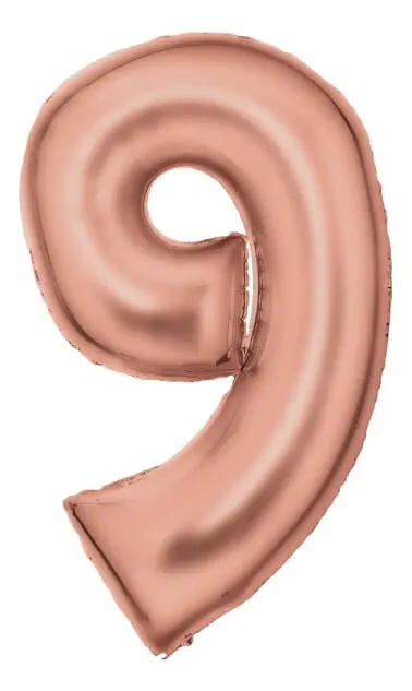 Globo Numeros Rosegold Satinado 90cm 0 Al 9 Riethmueller