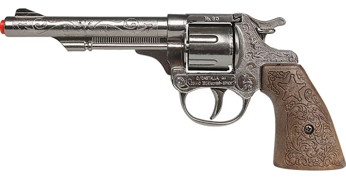 Revolver 8 Tiros Juguete Cowboy Infantil Gonher Tallado Trx
