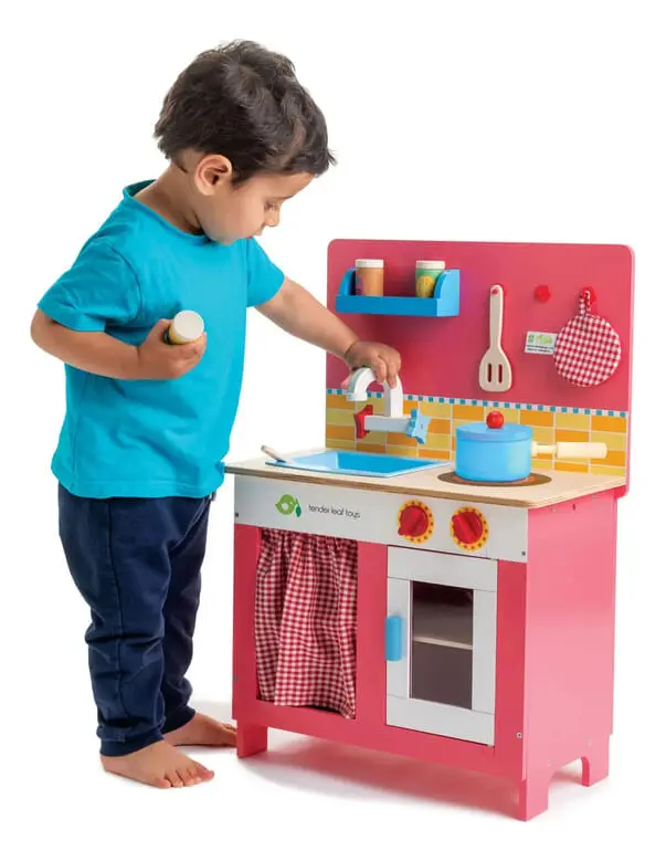 Cocina Pastel Cereza Tender Leaf Juego Niñez Madera Niño Tx