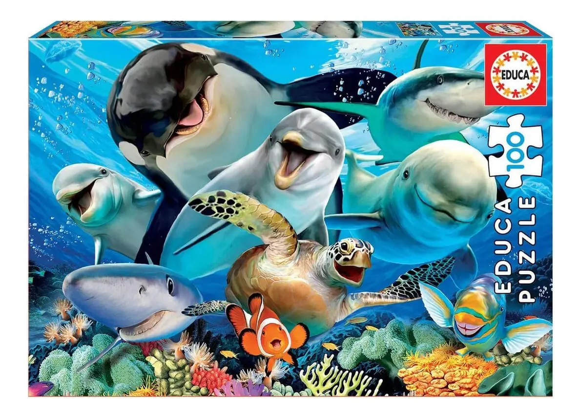 Puzzle 100 Piezas Animales Marinos Rompecabezas Educa Trex