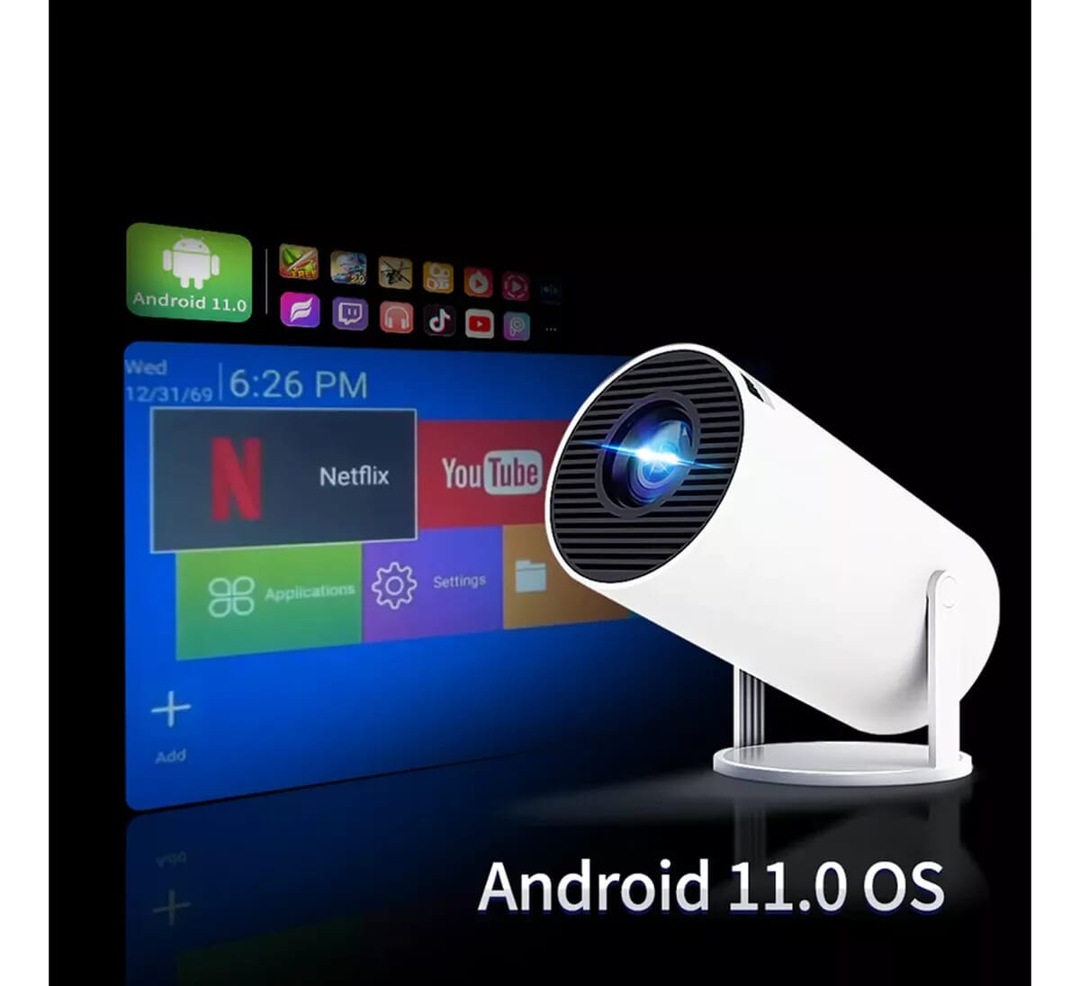 Proyector Android 11 Hd Hy300 Blanco 720p 8 Gb 1 Ram Trex