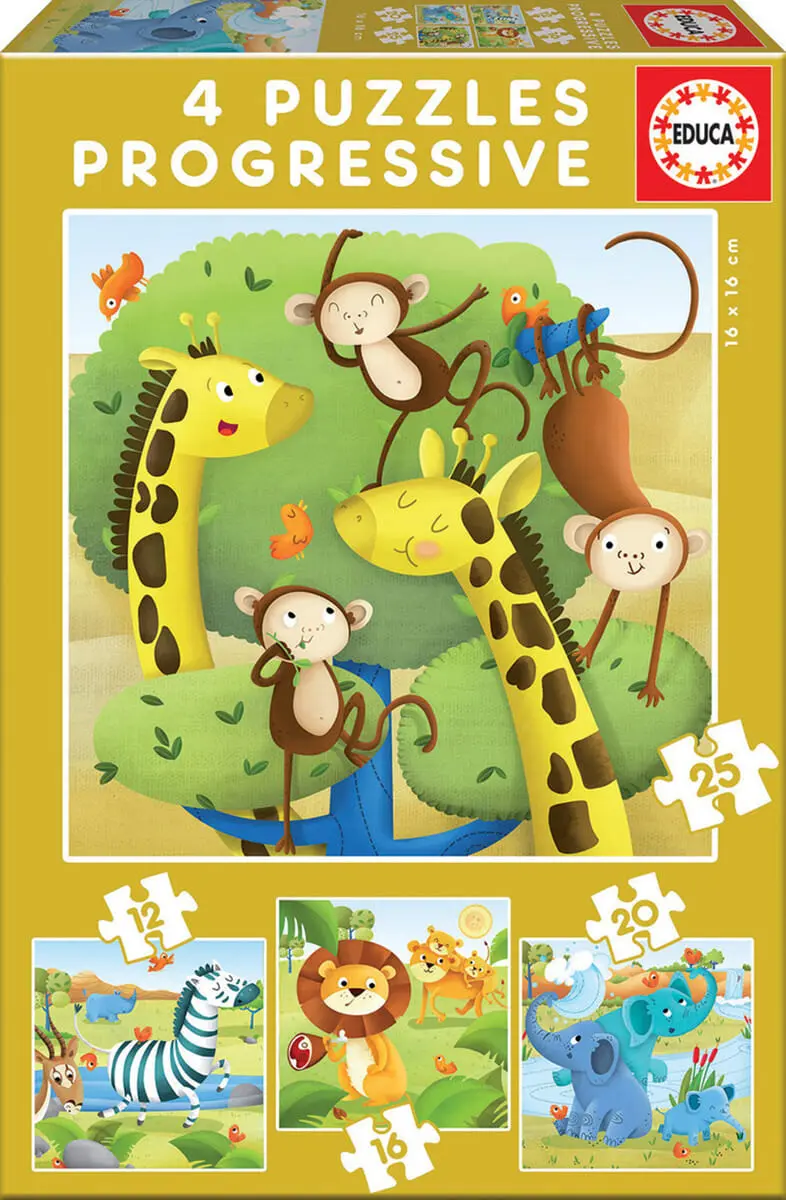 Set Puzzle Selva Leon Elefante Rompecabezas Educa Bebes Tx