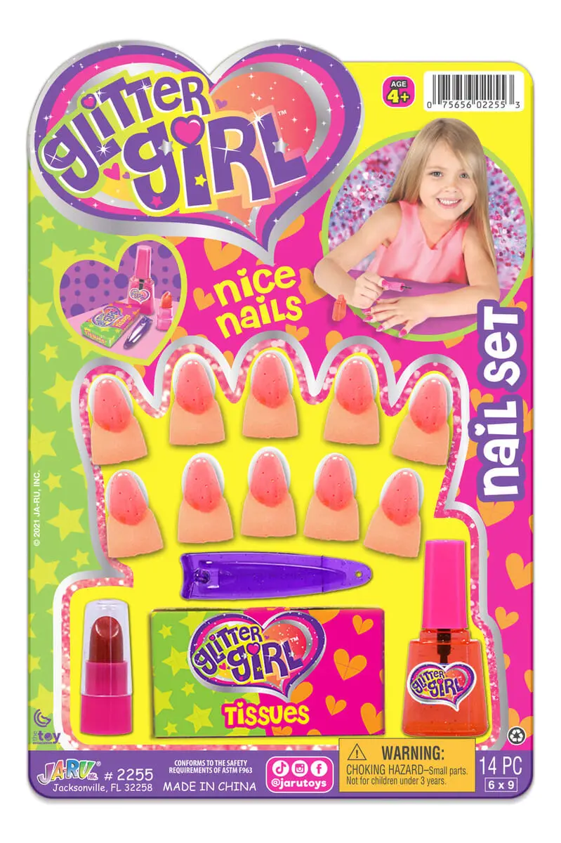 Kit Pack Juego Uñas Manicura Tiktok Ja Ru Glitter Girl