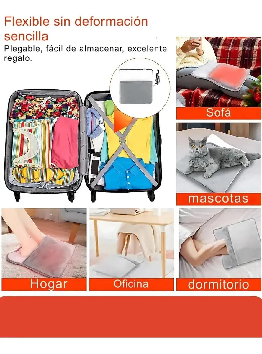 Calienta Pies Manos Electrico Lavable Suave Goldtech