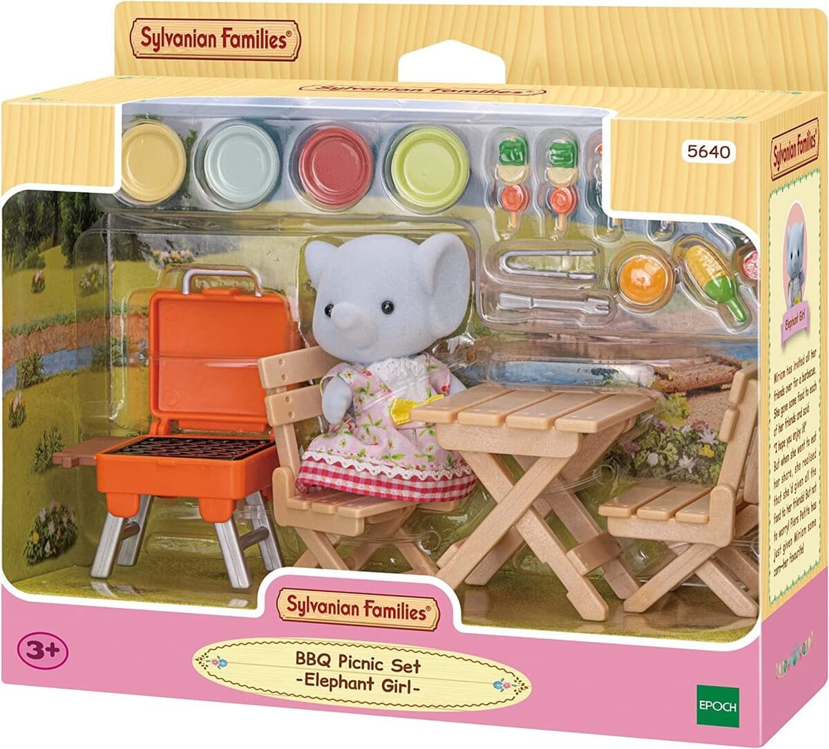 Sylvanian Families Set Barbacoa Picnic Con Muñeco Elefante
