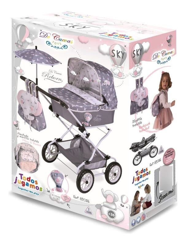 Coche Plegable Sky De Cuevas P/ Muñecas Reborn Juguete Niños
