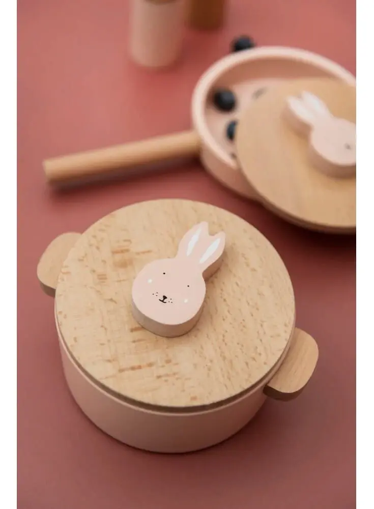 Juego Sartenes Ollas Set Cocina Madera Trixie Infantil Tx